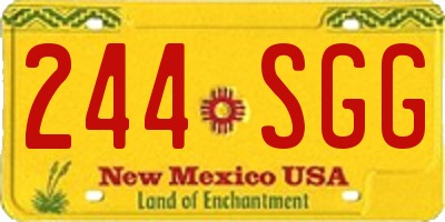 NM license plate 244SGG