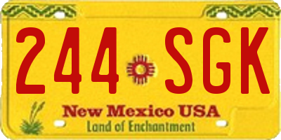NM license plate 244SGK