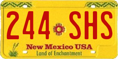 NM license plate 244SHS