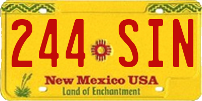 NM license plate 244SIN