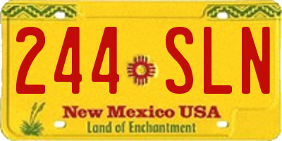NM license plate 244SLN