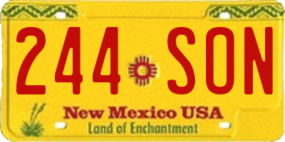 NM license plate 244SON