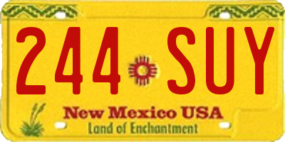 NM license plate 244SUY