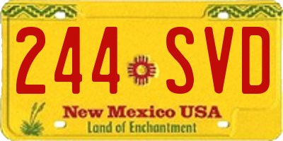 NM license plate 244SVD