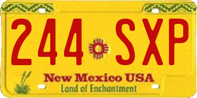 NM license plate 244SXP