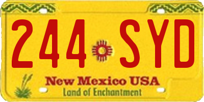 NM license plate 244SYD