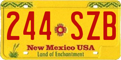 NM license plate 244SZB