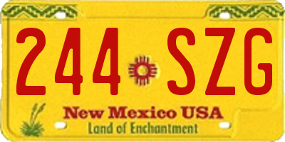 NM license plate 244SZG