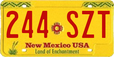 NM license plate 244SZT