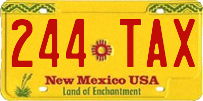 NM license plate 244TAX