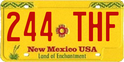 NM license plate 244THF