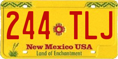 NM license plate 244TLJ