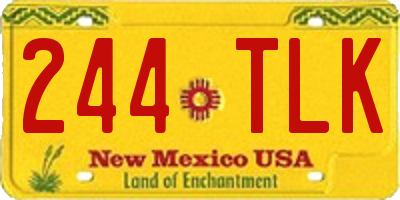 NM license plate 244TLK