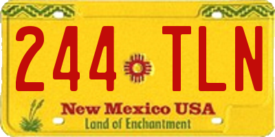 NM license plate 244TLN
