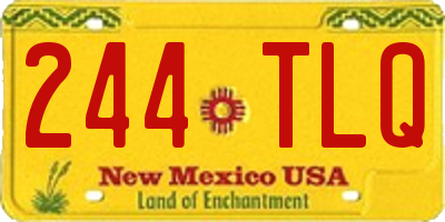 NM license plate 244TLQ
