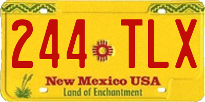 NM license plate 244TLX