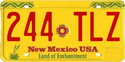 NM license plate 244TLZ