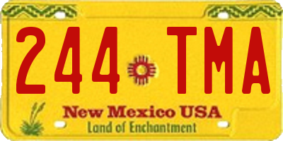 NM license plate 244TMA