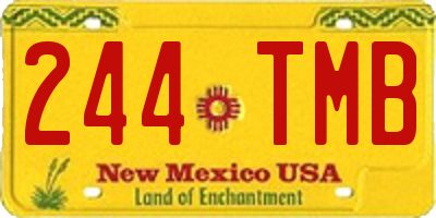 NM license plate 244TMB