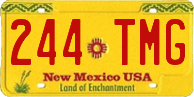 NM license plate 244TMG