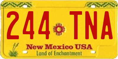 NM license plate 244TNA