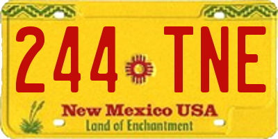 NM license plate 244TNE
