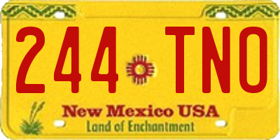 NM license plate 244TNO