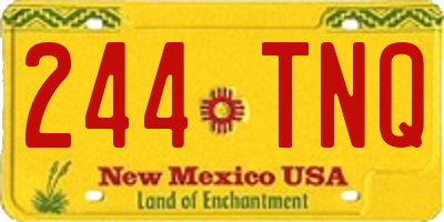 NM license plate 244TNQ