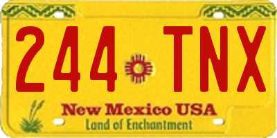 NM license plate 244TNX