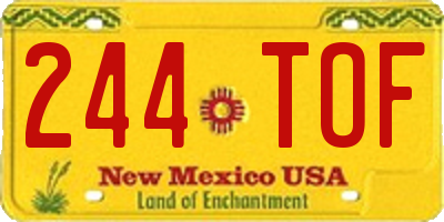 NM license plate 244TOF