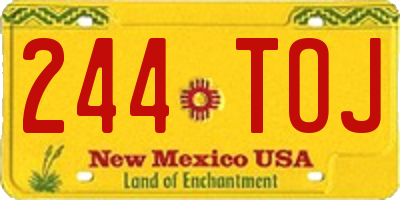 NM license plate 244TOJ