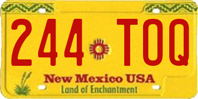 NM license plate 244TOQ