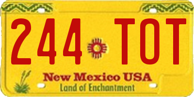 NM license plate 244TOT