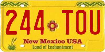 NM license plate 244TOU