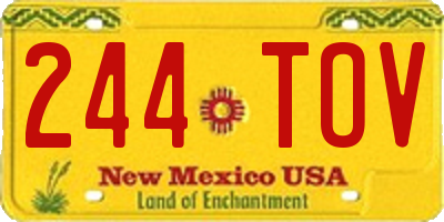 NM license plate 244TOV