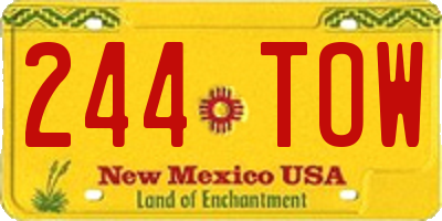 NM license plate 244TOW