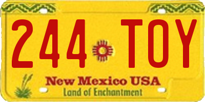 NM license plate 244TOY