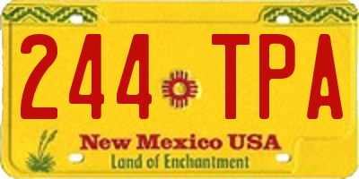 NM license plate 244TPA