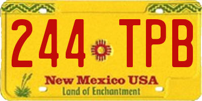 NM license plate 244TPB