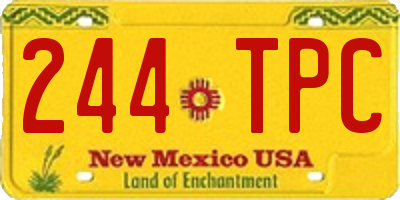 NM license plate 244TPC