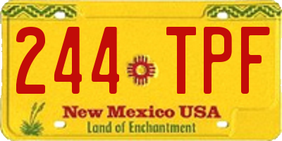 NM license plate 244TPF