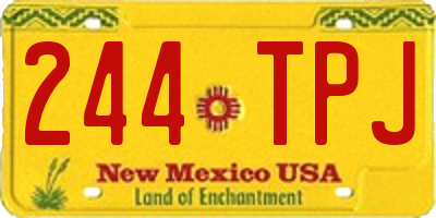 NM license plate 244TPJ