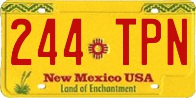 NM license plate 244TPN