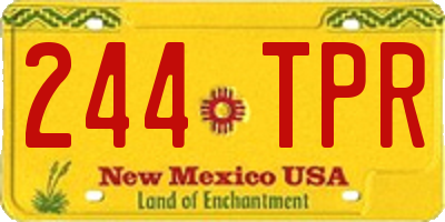 NM license plate 244TPR