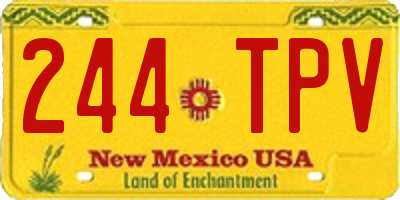 NM license plate 244TPV