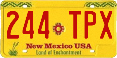 NM license plate 244TPX