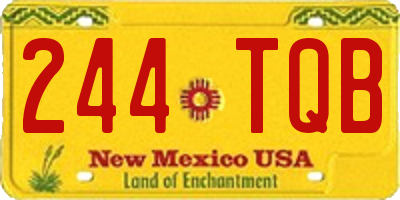 NM license plate 244TQB