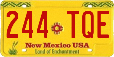 NM license plate 244TQE