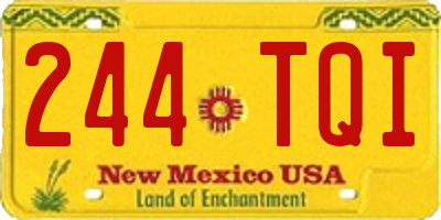NM license plate 244TQI