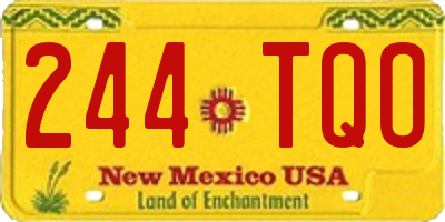 NM license plate 244TQO
